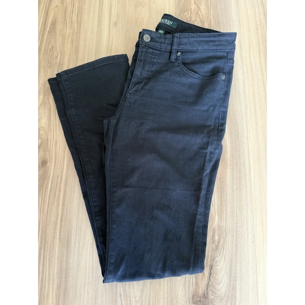 Lauren Ralph Lauren Jeans Co Modern Straight Curvy‎ Jeans 8 Black